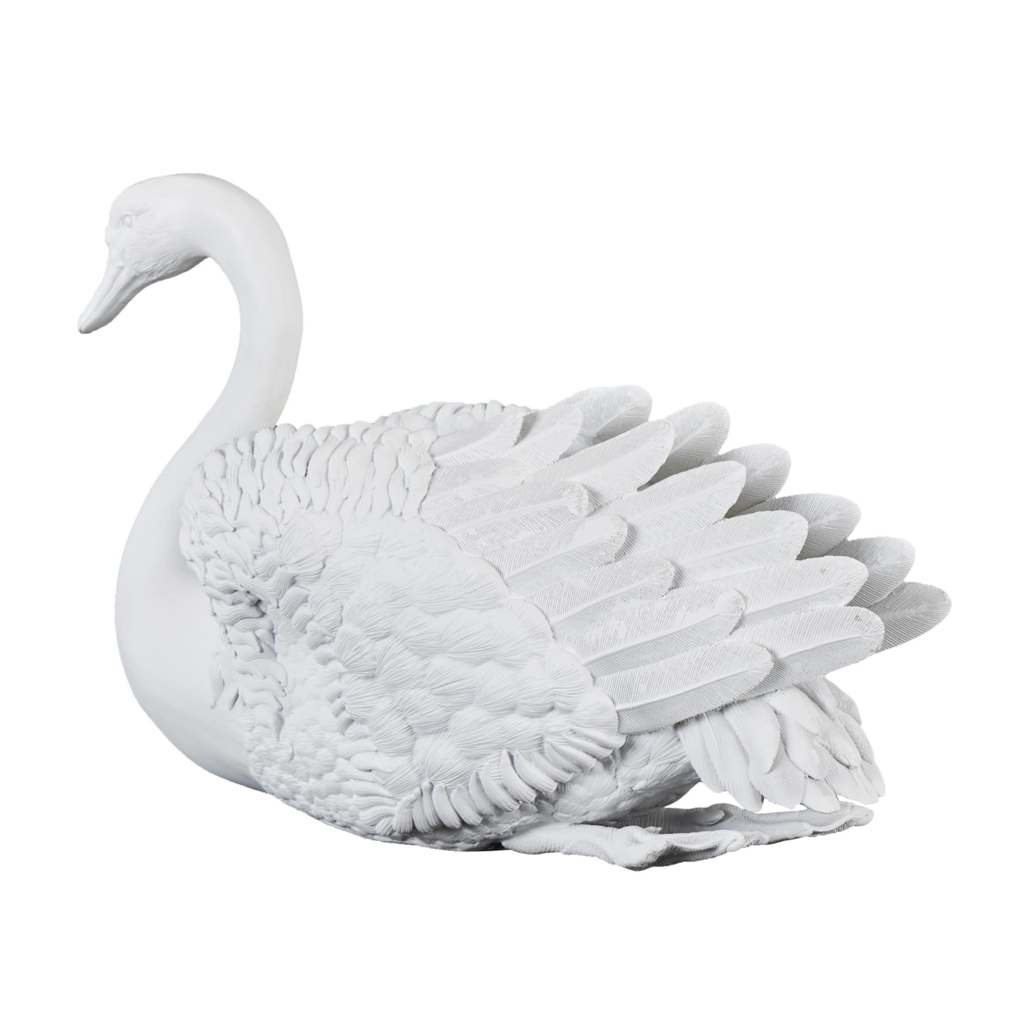 24" White Swan Sculpture